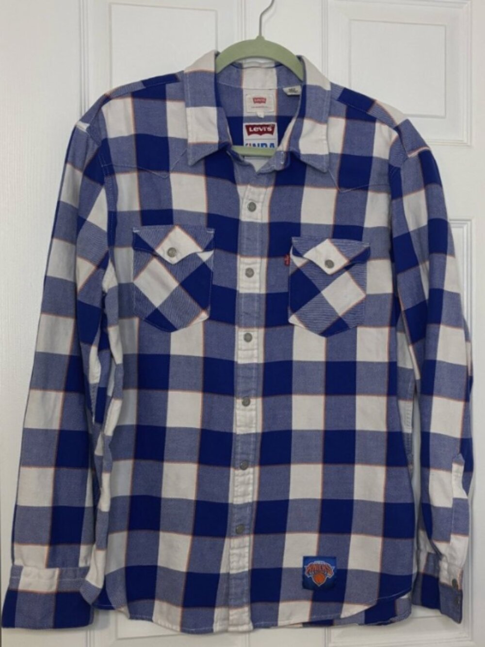 Levi’s x NBA New York Knicks Western Plaid Flannel Shirt Men’s Large